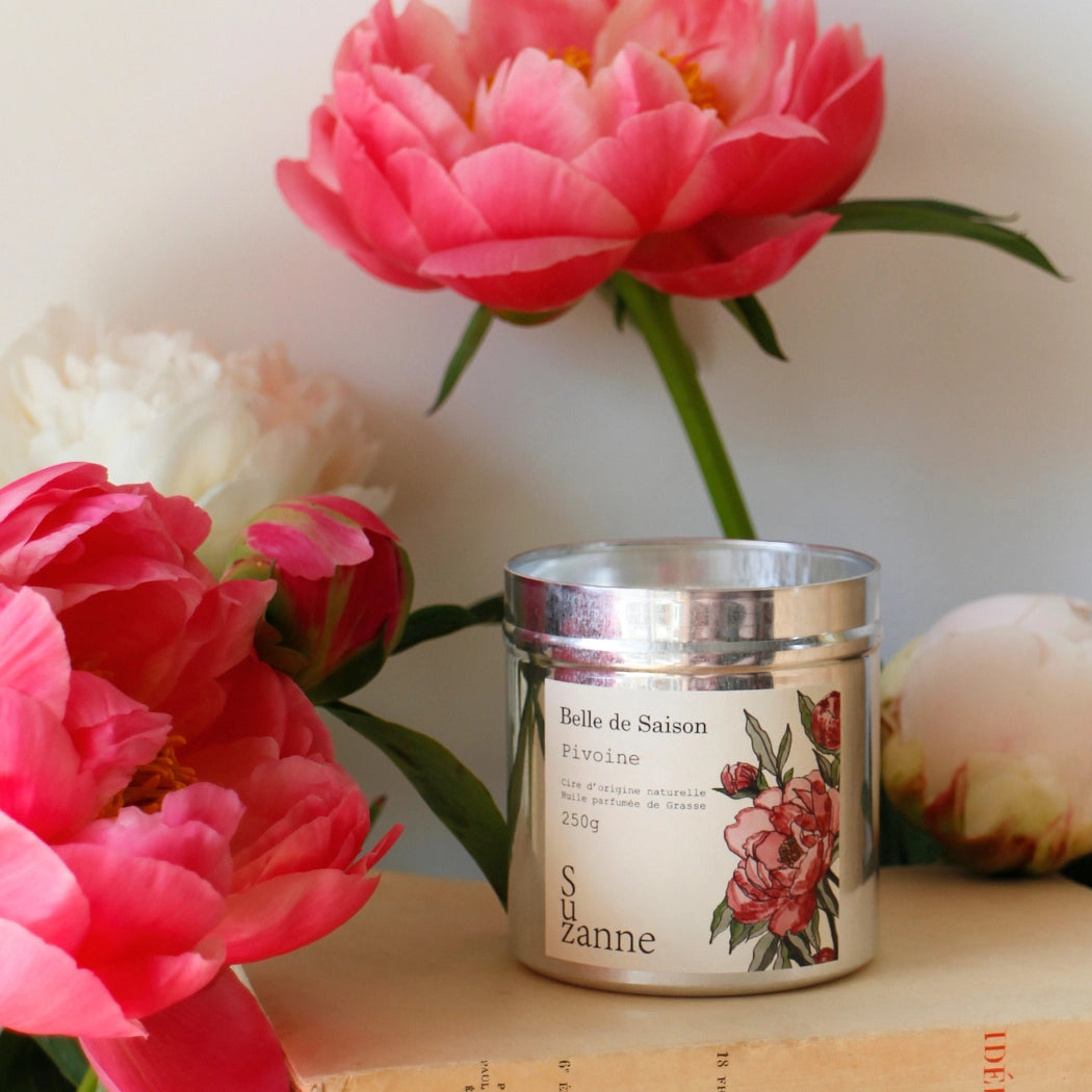 Bougie naturelle parfumée Pivoine - Belle de saison - Edition éphémère