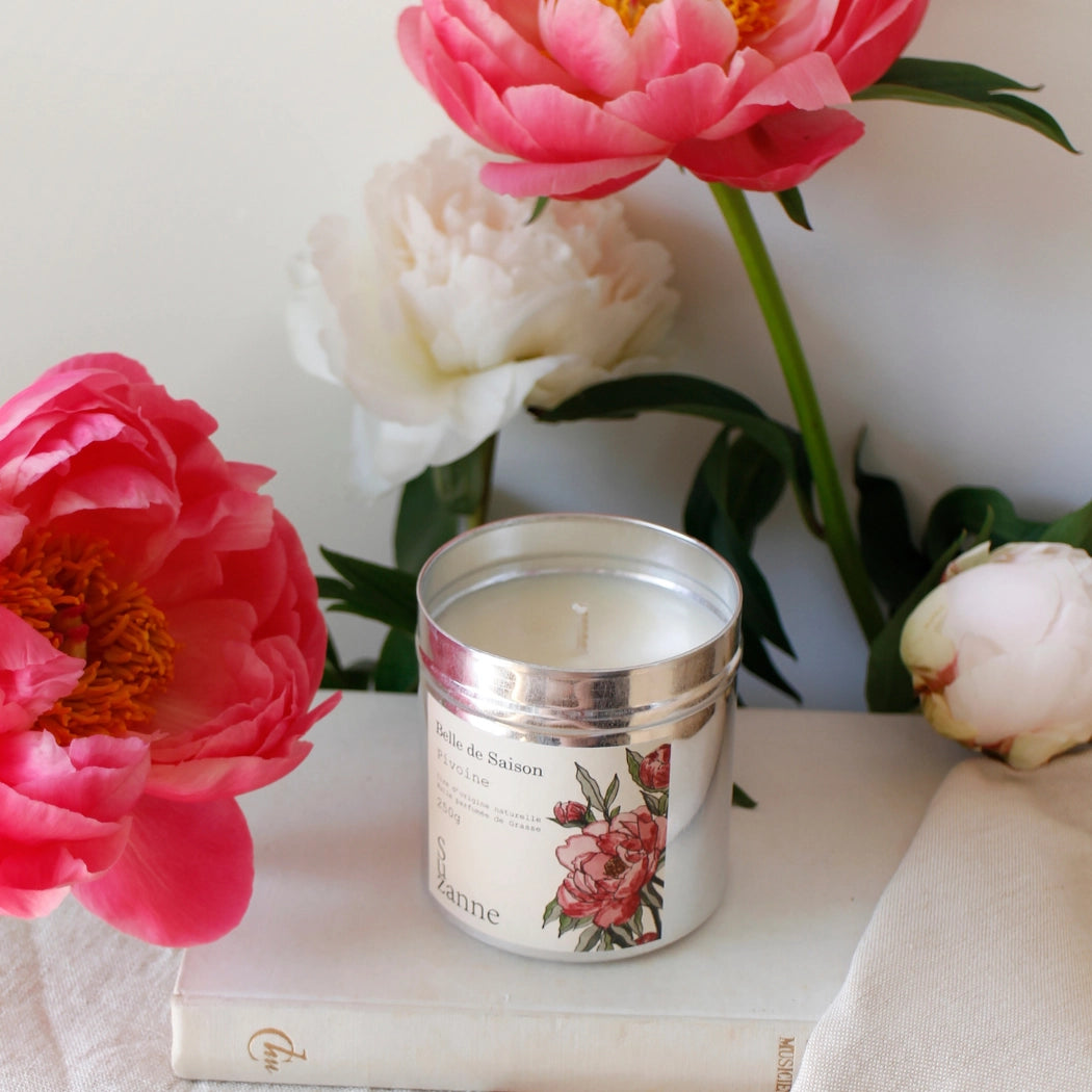 Bougie naturelle parfumée Pivoine - Belle de saison - Edition éphémère