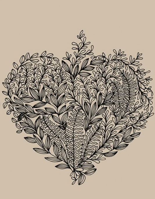 Affiche murale décorative - Illustration exclusive "Coeur végétal"