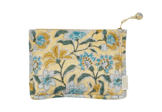 Petite pochette matelassée fleurie Camomille de bohème