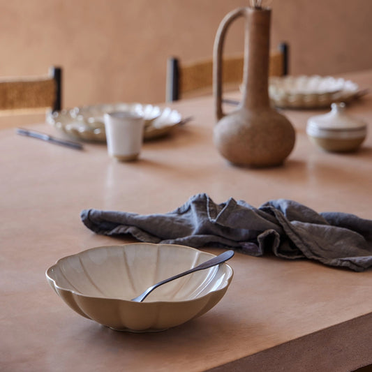 Coupelle ronde en grès fin Marrakesh - Sable Blanc